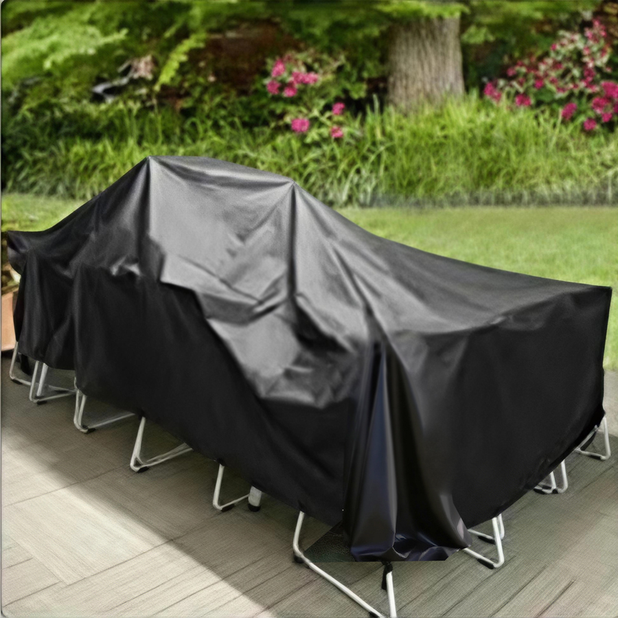 Outdoor Furniture Cover - Durable Pure Black PVC Waterproof and