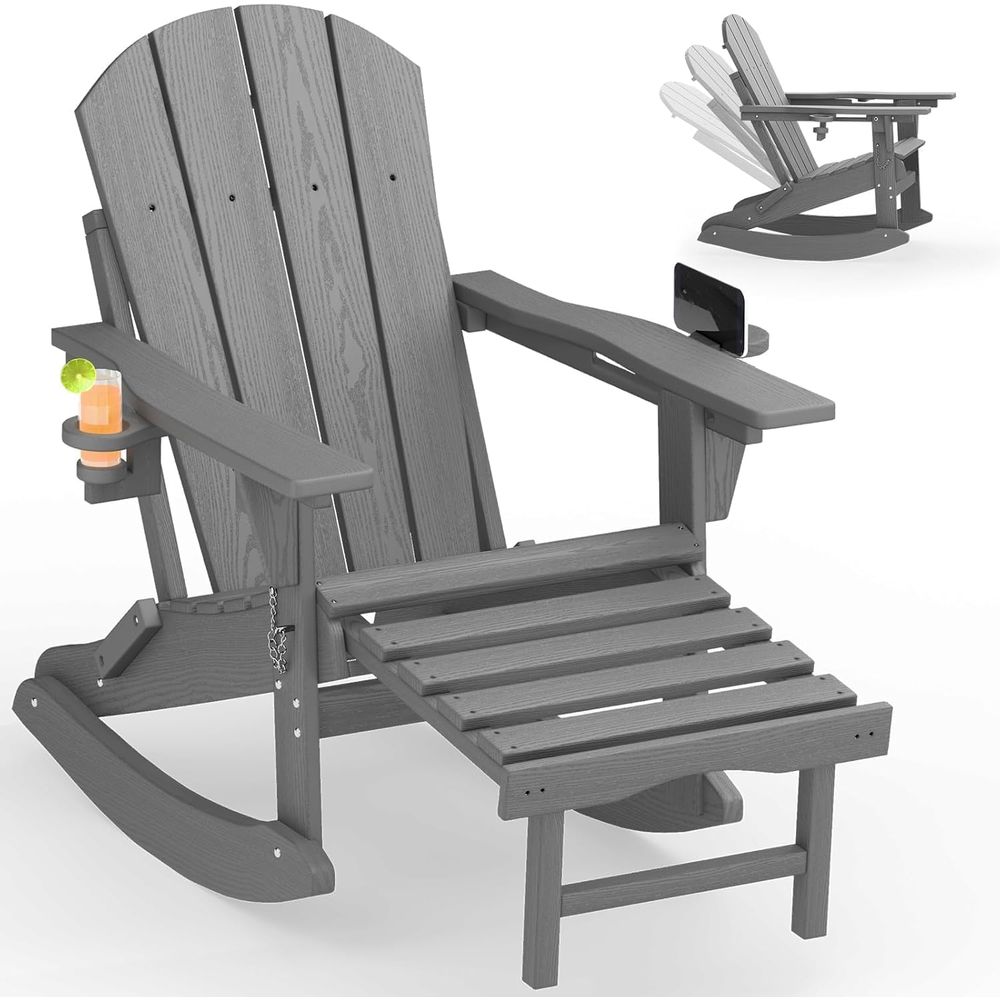 Gray Weatherproof HDPE Outdoor - đánh giá và giá Adirondack Chair Wood