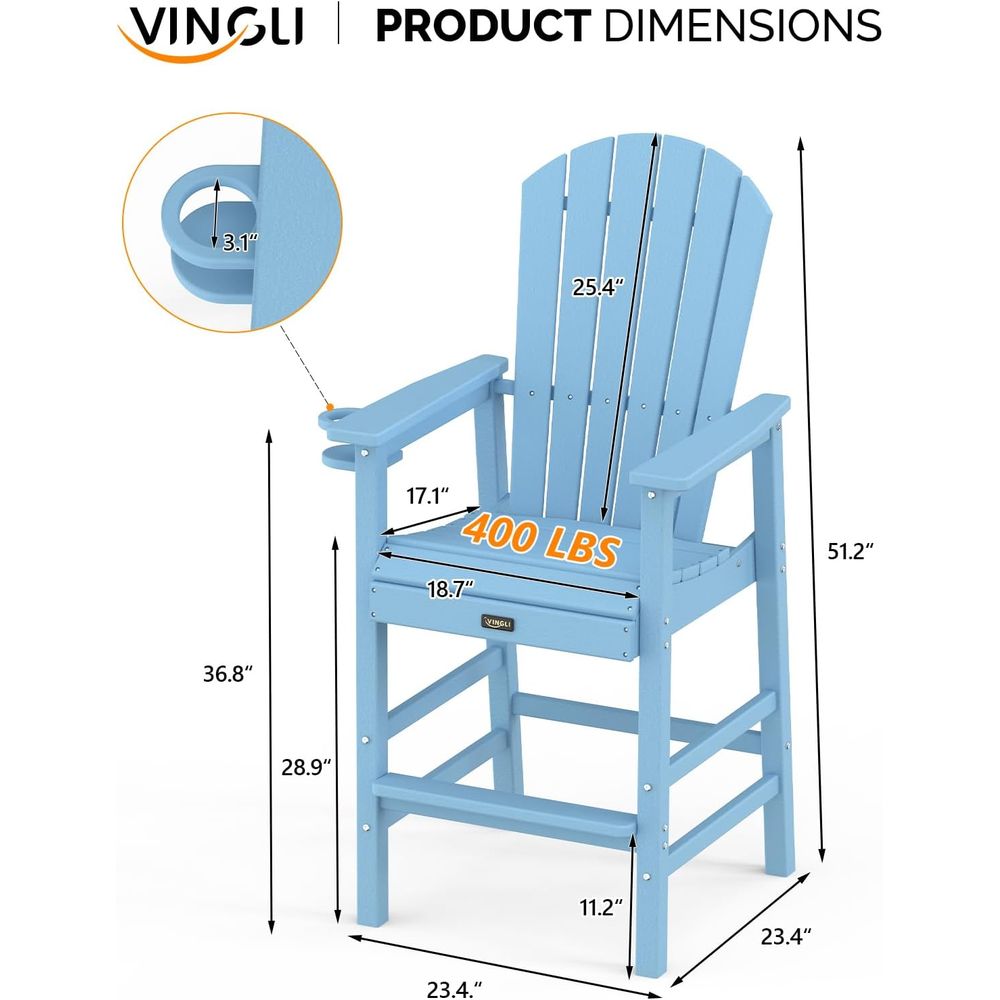 Set of 2 Durable Weather-Resis - đánh giá và giá Adirondack Chair Wood