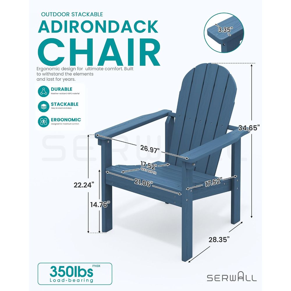 Set of 2 Stackable Outdoor Adi - đánh giá và giá Adirondack Chair Wood