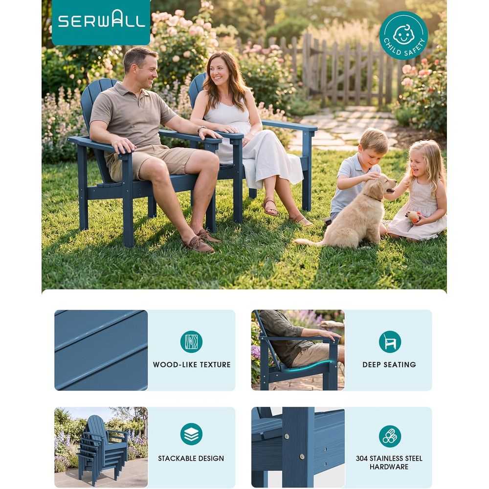 Set of 2 Stackable Outdoor Adi - đánh giá và giá Adirondack Chair Wood
