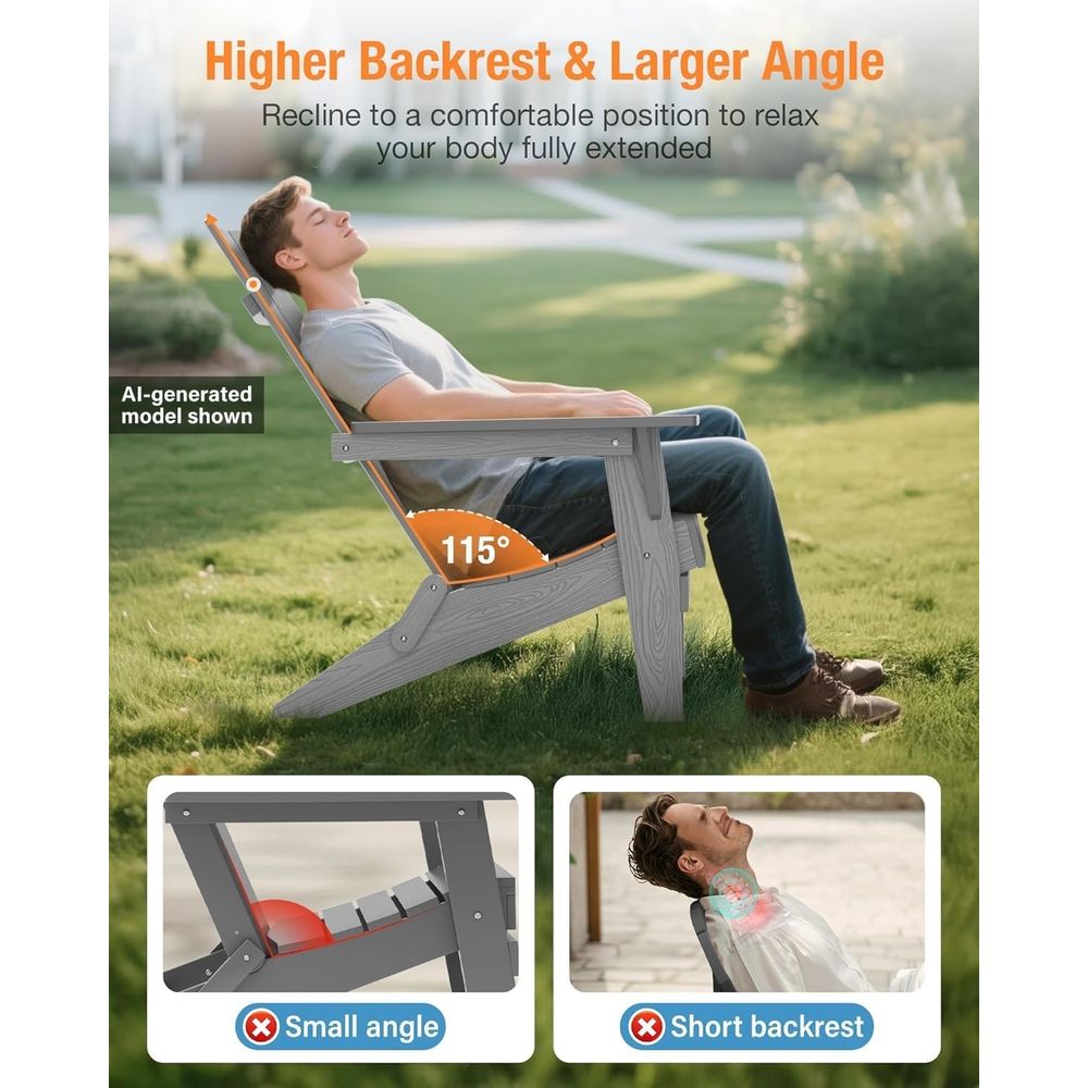 Set of 2 Oversized Plastic Adi - đánh giá và giá Adirondack Chair Wood