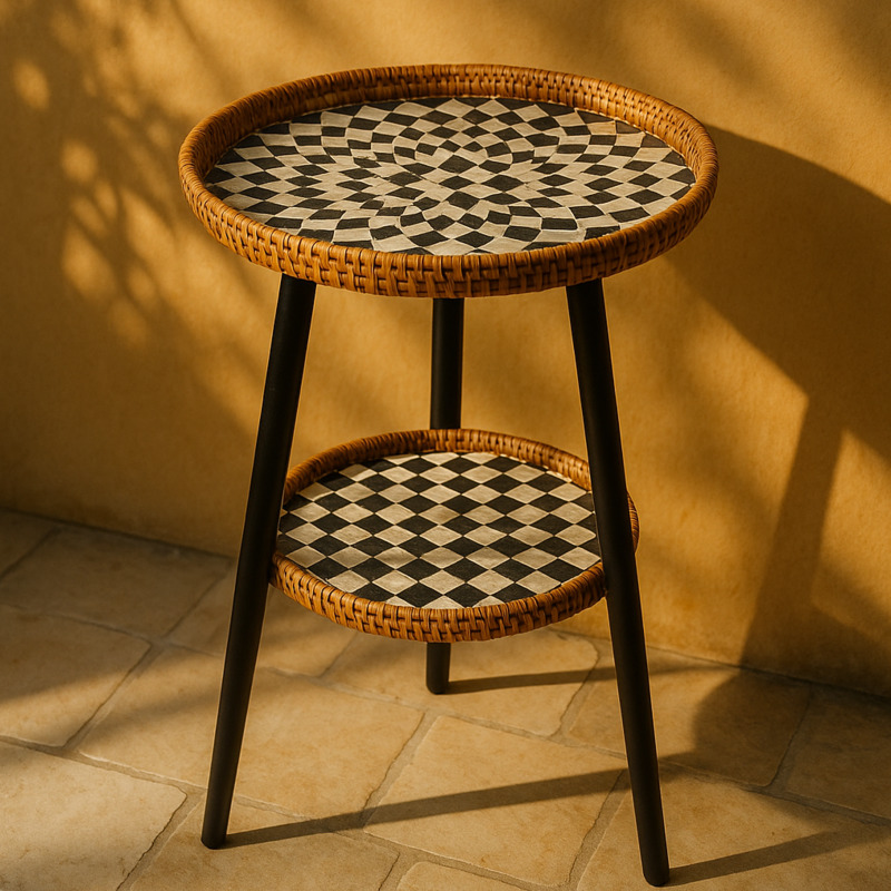 Double-Layer Rattan Coffee Tab - đánh giá và giá Outdoor Furniture Diy Plans