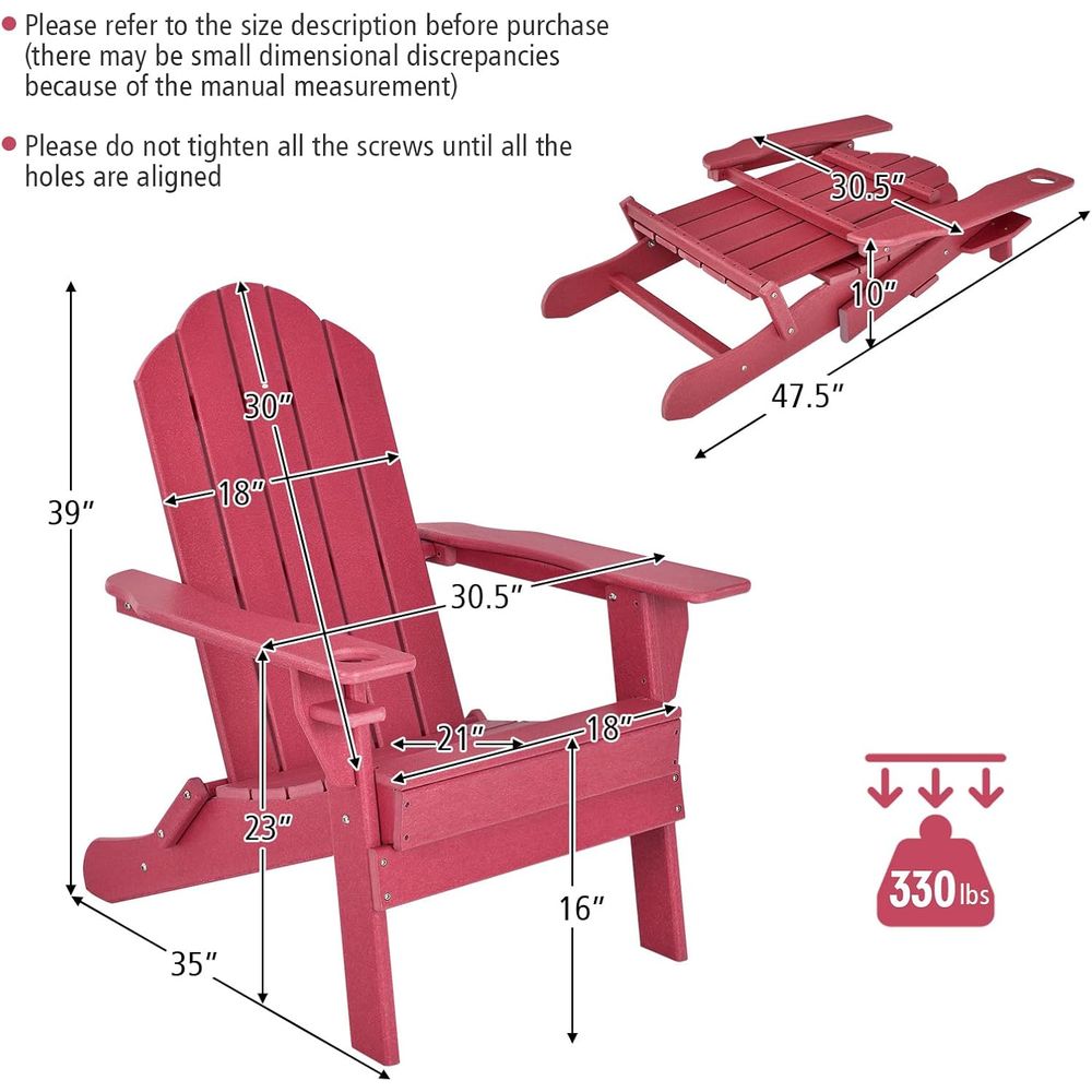 Weather-Resistant HDPE Outdoor - đánh giá và giá Adirondack Chair Wood