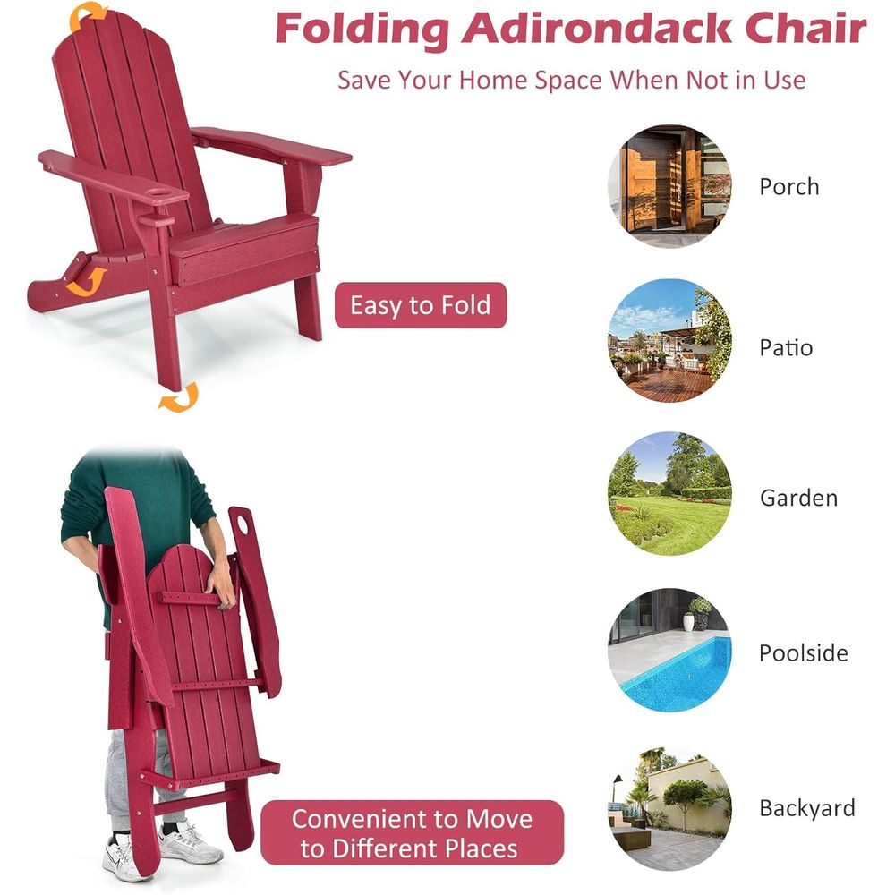 Weather-Resistant HDPE Outdoor - đánh giá và giá Adirondack Chair Wood
