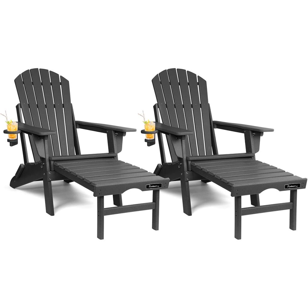 Set of 2 Adjustable Outdoor Ad - đánh giá và giá Adirondack Chair Wood