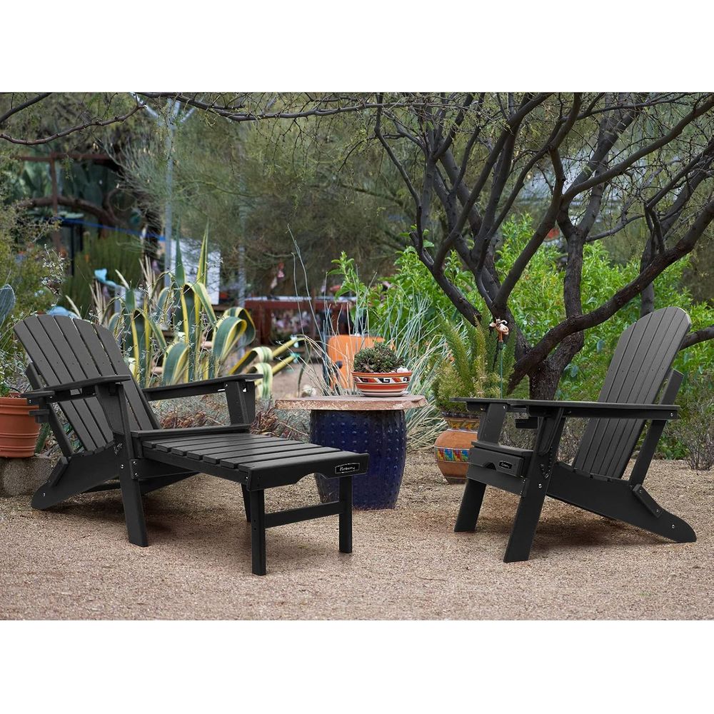 Set of 2 Adjustable Outdoor Ad - đánh giá và giá Adirondack Chair Wood
