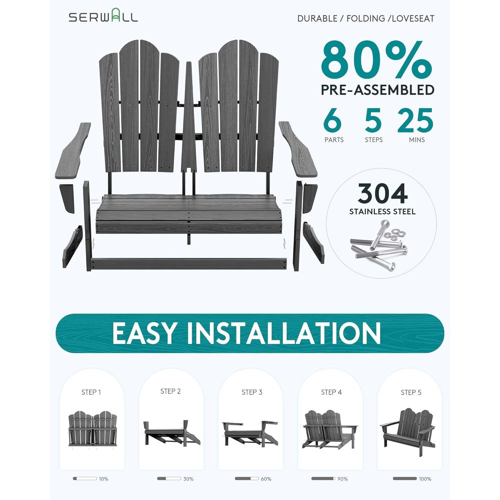 All-Weather HDPE Loveseat and  - đánh giá và giá Adirondack Chair Wood