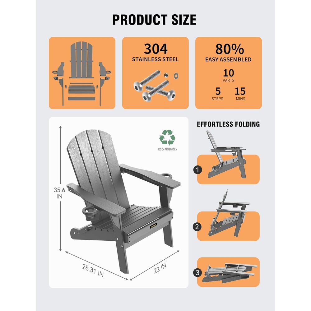 Folding Adirondack Chair Set o - đánh giá và giá Adirondack Chair Wood